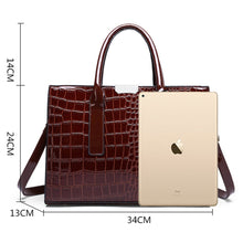 Load image into Gallery viewer, Crocodile Patent Leather Messenger Bags