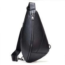 Load image into Gallery viewer, Luufan Genuine Leather Men's Chest Bags Soft Top Layer Cross Body Bag Black Male Cowhide Sling Bag Messager Single Summer Pouch
