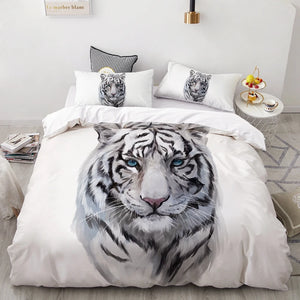 3PCS Wolf Tiger Lion Animal Pattern Bedding Set