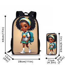 Load image into Gallery viewer, Stylish Two-Piece Set Cute African Girl Printed Backpack
