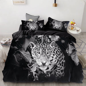 3PCS Wolf Tiger Lion Animal Pattern Bedding Set