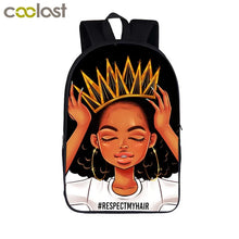 Load image into Gallery viewer, African American Student School Bags Notebook Backpacks 3D Printed Oxford Waterproof Travel Bags
