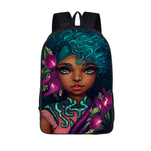 African American Student School Bags Notebook Backpacks 3D Printed Oxford Waterproof Travel Bags