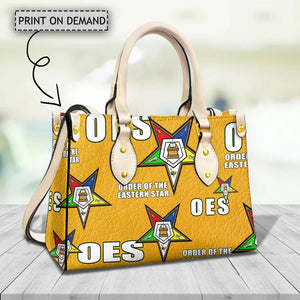 OES Sisterhood Women's Top-Handle Bags Eastern Star Casual Tote Pu Leather Crossbody Bag
