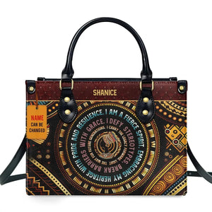 African Girl Print Leather Handbag for Black Women Fashion Top-handle Tote High Quality Luxury Shoulder Purse Shopping Messenger