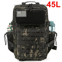 Load image into Gallery viewer, 25L/45L Tactical Backpack for Women/men Outdoor Hiking Laser Cut Molle Daypack School Bag Gym Rucksack with Dual Cup Holder
