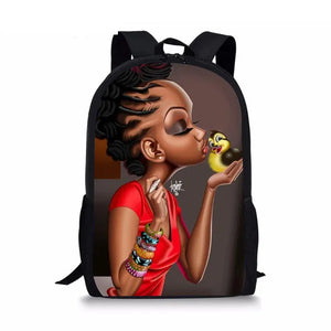 Black Afro Girl Magic Book Bags African School Bag For Girls Kids Elementary Children MultiPurpose Backpacks