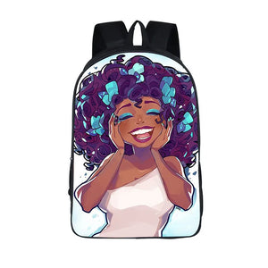 African American Student School Bags Notebook Backpacks 3D Printed Oxford Waterproof Travel Bags