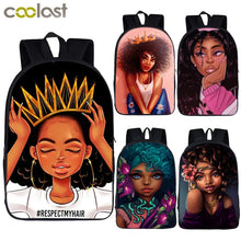 Load image into Gallery viewer, African American Student School Bags Notebook Backpacks 3D Printed Oxford Waterproof Travel Bags

