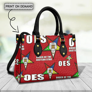 OES Sisterhood Women's Top-Handle Bags Eastern Star Casual Tote Pu Leather Crossbody Bag