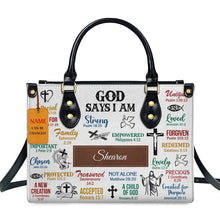 Load image into Gallery viewer, Butterfly and Flower Print Custom Name Leather Handbags for Women Elegant Shoulder Bag
