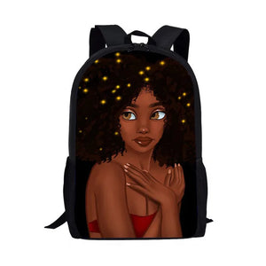 Black Afro Girl Magic Book Bags African School Bag For Girls Kids Elementary Children MultiPurpose Backpacks