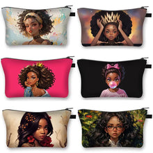 Load image into Gallery viewer, African Women Print Cosmetic Case Makeup Pouch Lipstick Storage Travel Cosmetic Organizer
