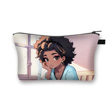 Load image into Gallery viewer, African Women Print Cosmetic Case Makeup Pouch Lipstick Storage Travel Cosmetic Organizer
