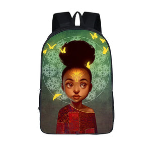 African American Student School Bags Notebook Backpacks 3D Printed Oxford Waterproof Travel Bags