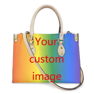 Butterfly and Flower Print Custom Name Leather Handbags for Women Elegant Shoulder Bag
