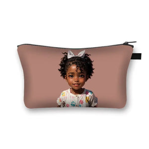 African Women Print Cosmetic Case Makeup Pouch Lipstick Storage Travel Cosmetic Organizer