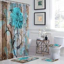 Load image into Gallery viewer, 4 PCS Flower Shower Curtain Set
