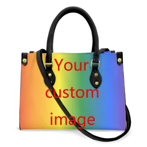 Butterfly and Flower Print Custom Name Leather Handbags for Women Elegant Shoulder Bag