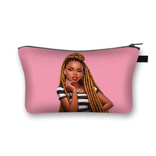 Load image into Gallery viewer, African Women Print Cosmetic Case Makeup Pouch Lipstick Storage Travel Cosmetic Organizer
