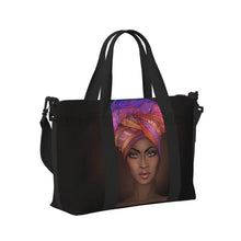 Load image into Gallery viewer, African American Woman Pattern Travel Duffel Bag Foldable Weekender Overnight Tote Bag
