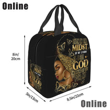 Load image into Gallery viewer, African American Black Girl Lunch Bag Compact Tote Bag Reusable Lunch Box Container for Women School Office Work
