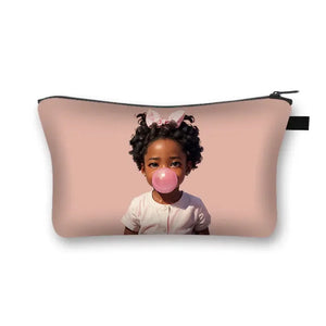 African Women Print Cosmetic Case Makeup Pouch Lipstick Storage Travel Cosmetic Organizer