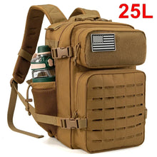 Load image into Gallery viewer, 25L/45L Tactical Backpack for Women/men Outdoor Hiking Laser Cut Molle Daypack School Bag Gym Rucksack with Dual Cup Holder
