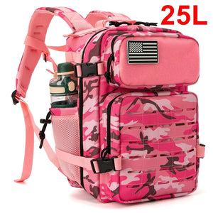 25L/45L Tactical Backpack for Women/men Outdoor Hiking Laser Cut Molle Daypack School Bag Gym Rucksack with Dual Cup Holder