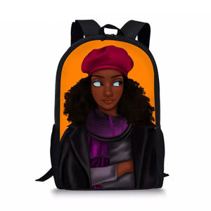 Black Afro Girl Magic Book Bags African School Bag For Girls Kids Elementary Children MultiPurpose Backpacks