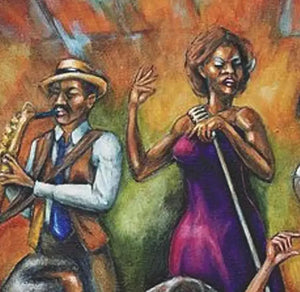 African American Art Black Couples Dance To The Music In Urban Ballroom Shower Curtain