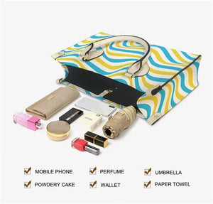 Butterfly and Flower Print Custom Name Leather Handbags for Women Elegant Shoulder Bag