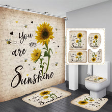 Load image into Gallery viewer, 4 PCS Flower Shower Curtain Set
