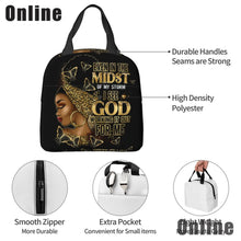 Load image into Gallery viewer, African American Black Girl Lunch Bag Compact Tote Bag Reusable Lunch Box Container for Women School Office Work
