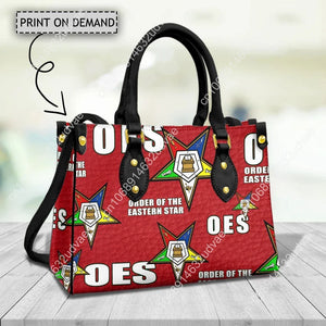 OES Sisterhood Women's Top-Handle Bags Eastern Star Casual Tote Pu Leather Crossbody Bag