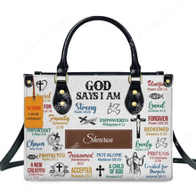 Load image into Gallery viewer, Butterfly and Flower Print Custom Name Leather Handbags for Women Elegant Shoulder Bag
