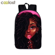 Load image into Gallery viewer, African American Student School Bags Notebook Backpacks 3D Printed Oxford Waterproof Travel Bags
