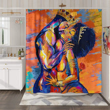 Load image into Gallery viewer, African American Lovers Couple Shower Curtain Black Art Polyester Waterproof
