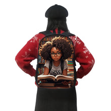 Load image into Gallery viewer, African American Teenager Girl Reading Book Print Backpack Afro Women School Bags
