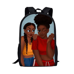 Black Afro Girl Magic Book Bags African School Bag For Girls Kids Elementary Children MultiPurpose Backpacks