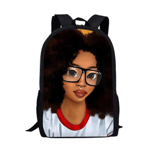 Black Afro Girl MultiPurpose Backpacks