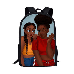 Black Afro Girl MultiPurpose Backpacks