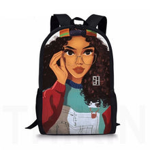 Load image into Gallery viewer, Black Afro Girl MultiPurpose Backpacks
