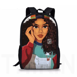 Black Afro Girl MultiPurpose Backpacks