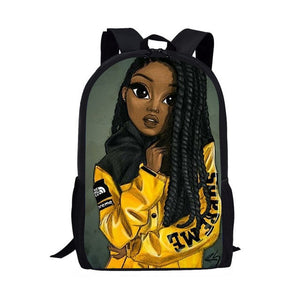 Black Afro Girl MultiPurpose Backpacks