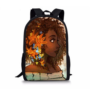 Black Afro Girl MultiPurpose Backpacks