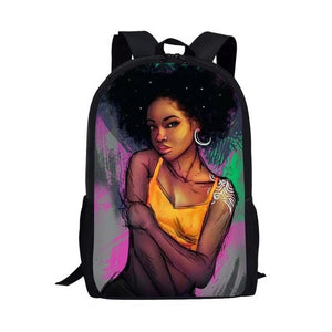 Black Afro Girl MultiPurpose Backpacks