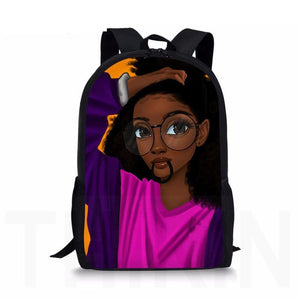 Black Afro Girl MultiPurpose Backpacks