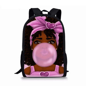 Black Afro Girl MultiPurpose Backpacks