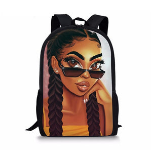 Black Afro Girl MultiPurpose Backpacks